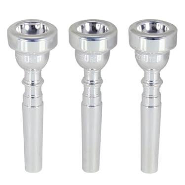 Imagem de Bocais de trompete 3C 5C 7C, bocais de instrumento, substituição de bocais de trompete banhados a prata - para iniciantes e profissionais, acessórios para instrumentos de trompete