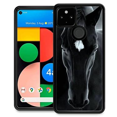 Imagem de CARLOCA Compatível com capa Google Pixel 5, Black Horse, Google Pixel 5, design gráfico moderno, à prova de choque, proteção contra quedas, Google Pixel 5