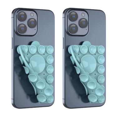 Imagem de CMZZ Suporte de telefone com sucção de silicone, acessório de telefone adesivo de silicone para iPhone e Android, suporte de telefone de chuveiro espelho mãos-livres, vídeos e selfies TikTok (pacote