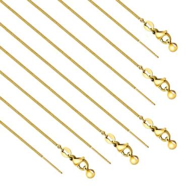 Imagem de YOUBEIYEE Pacote com 10 colares de cobra delicados de aço inoxidável banhados a ouro para fabricação de joias