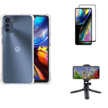 Imagem de Kit Tripé Tripod 360 graus para Motorola Moto E32 + Capa + Pelicula De