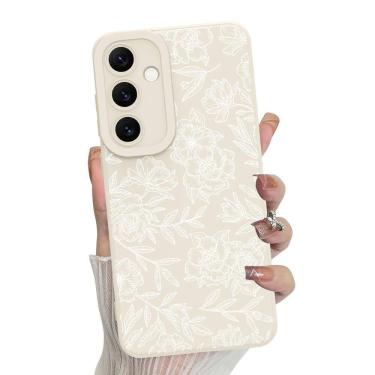 Imagem de Capa de telefone MZELQ Silicone Floral Samsung Galaxy S24 Fe -Branca