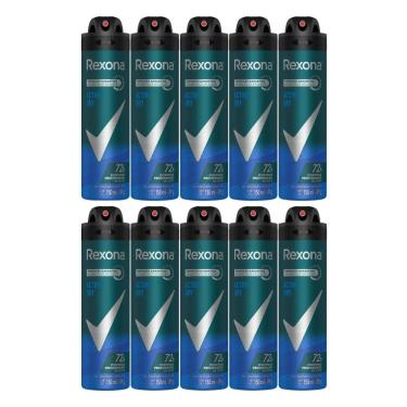 Imagem de Kit 10 Desodorante Rexona Men Active Dry Aerosol Antitranspirante 72h 150ml