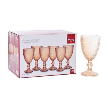 Imagem de Conjunto De 6 Taças De Vidro Âmbar 340ml - Mesa Posta Design Elegante Para Vinhos E Coquetéis - Wincy - VDA03075