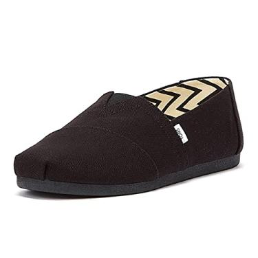 Imagem de TOMS Mocassim masculino Alpargata, Lona de algodão reciclado preto/preto, 42