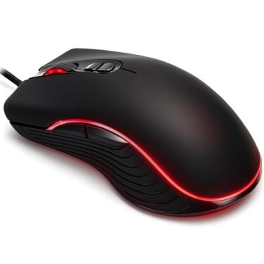 Imagem de Mouse Gamer RGB 7 Botões 4800 DPI Design Ergonômico - Cabo 1,5m Luz Led RGB Jogo com Velocidade e Precisão