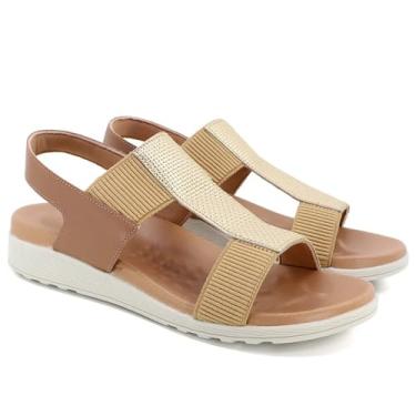 Imagem de Sandália Fem Usaflex Plataforma Metalizado Marrom AD3919007 Tamanho:34;Cor:Marrom