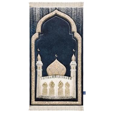 Imagem de East West Souk Coleção de tapetes de oração premium (brilho azul)