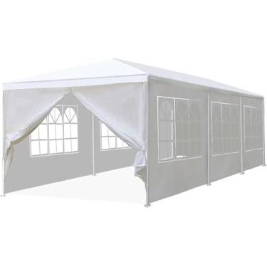 Imagem de Tenda De Gazebo Com Dossel Externo 10' X 30' Com 8 Paredes Laterais Removíveis & 2 Portas Com Zíper, Estrutura De Aço Resistente, Tenda De Evento De Festa De Casamento