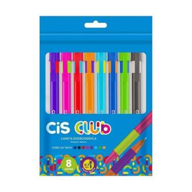 Imagem de Caneta Esferográfica CiS Club Ponta Agulha 0.7mm com 8 Cores Colorido 