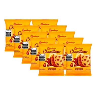 Imagem de 10 Mini Panettone Chocottone Bauducco Gotas Chocolate 80g