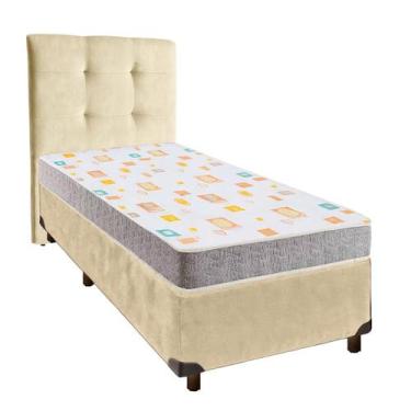 Imagem de Conjunto Cama Box Perola Solteiro + Colchão D20 D20 Inducol + Cabeceir