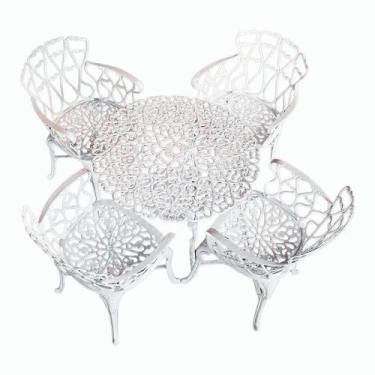 Imagem de Conjunto de Jardim 4 Poltronas Viena 1 Mesa Alumínio Fundido Piscina -