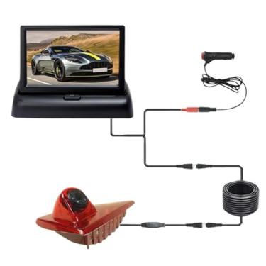 Imagem de Câmera de ré com luz de freio para carro com monitor de 4,3 polegadas compatível com Renault Master, compatível com Nissan NV400, compatível com Opel Movano, compatível com vans 2010-2016(F)