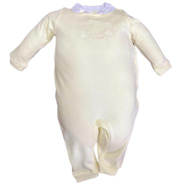 Imagem de Macacão Luxo Bebê Menina Malha Suedine Bordado Paraiso 15364