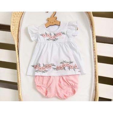 Imagem de Conjunto Blusa Shorts Bebê Menina Estampado Verão Lessa 9080