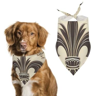 Imagem de Cachecol triângulo de poliéster estampado Fleur-de-Lis and Coat Arms Knight - Tamanho único (70 x 30 cm)