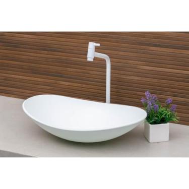 Imagem de Cuba De Vidro Oval Grande 47cm para Banheiro Lavabo - Matte (Branco Fosco)