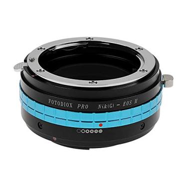 Imagem de Adaptador de montagem de lente Fotodiox Pro com mostrador de abertura - Lente DSLR Nikon G (tipo G e D) para adaptador de corpo de câmera Canon EF-M, compatível com câmera digital sem espelho EOS M