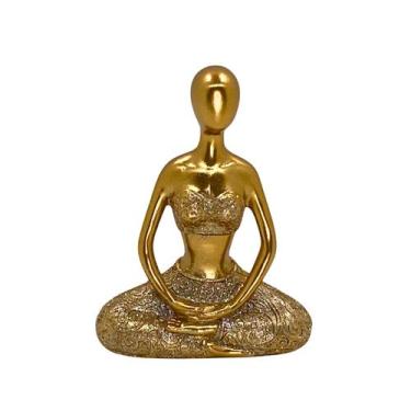 Imagem de Figura Decorativa Estatueta Mulher Yoga 14 X 11 X 5 Cm TRES-B57 - MABR