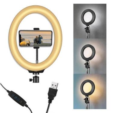 Imagem de Iluminador LED Ring Light 12' / 30cm USB 20w Suporte Celular - WorldVi