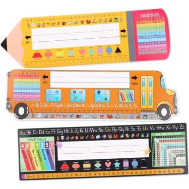 Imagem de Marspark 30 etiquetas de nome de mesa 35,5 x 11,4 cm placas de nome para sala de aula placas de identificação de professores para mesa de estudante, jardim de infância, pré-escola, ônibus escolar