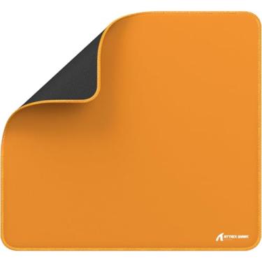Imagem de ATTACK SHARK CM02 Mouse Pad grande,revestimento resistente à água,superfície de borracha antiderrapante com controle suave e textura pesada, bordas costuradas em microfibra,450x400x4mm(Laranja)
