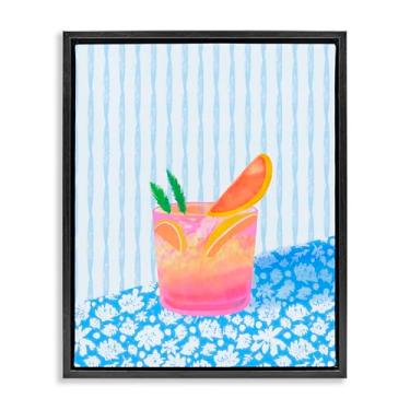 Imagem de Stupell Industries Arte de parede Tequila Spritz Still Life Black Framed Floater Canvas por Dina Riddle, 21 x 17