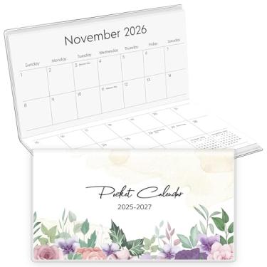 Imagem de KONVINIT Agenda de bolso 2025-2027, flores roxas