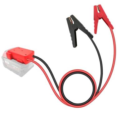 Imagem de Grampos de cabo jumper para partida de bateria Milwaukee M18 18V, cabo jumper de bateria de carro 8AWG com adaptador, cabo de impulsionador de bateria automotiva para ferramentas usadas para dar