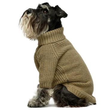 Imagem de Suéter para cães Fitwarm de malha térmica com gola alta verde sálvia X