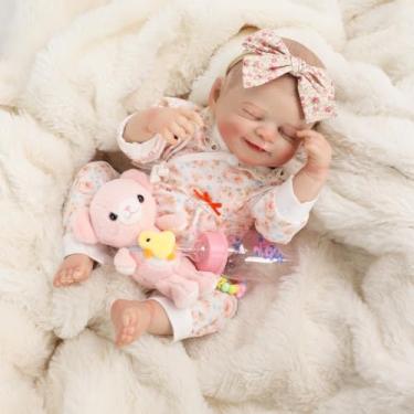 Imagem de Brastoy Bebê Reborn Boneca Menina de Silicone Realista Pintado Original 48cm