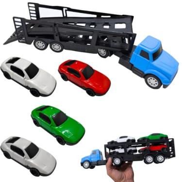 Imagem de Caminhão de carregar carros Cegonha Brinquedo Cegonheira Carrinho Presente Menino Infantil