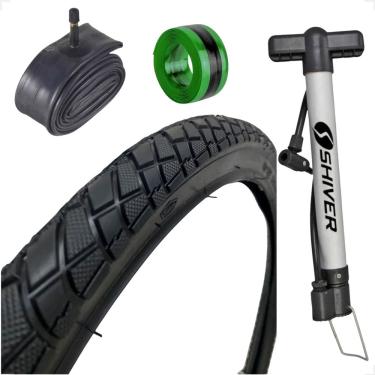 Imagem de Pneu Bike Bicicleta Shiver Praieiro Beach Aro 26 x 2.125 camara Bico grosso bomba fita antifuro