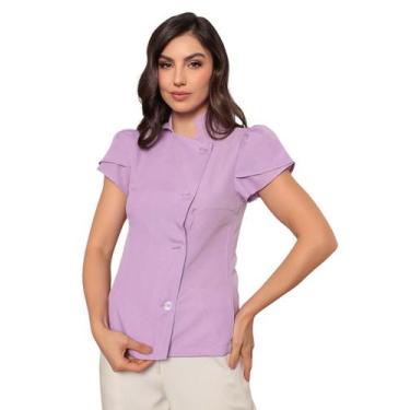 Imagem de Dolma Chef Feminina Manga Curta Lilas Luísa - gardenia jalecos, GG