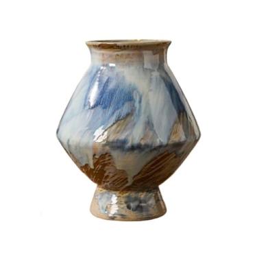 Imagem de Vasos de plantas Vaso de cerâmica chinês retrô para casa, decoração hall entrada para sala estar, superfície esmaltada exclusiva