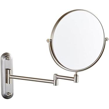Imagem de Espelho De Barbear Para Banheiro Espelho Giratório Espelho De Maquiagem Para Banheiro Espelho Cosmético Criativo Dobrável Lupa De Espelho Bidirecional, Antique, 8"(7X)