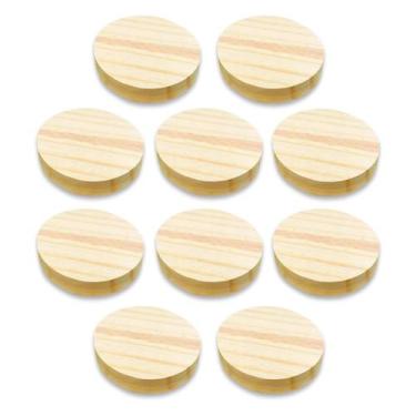 Imagem de 10 Bolachas Disco Madeira Pinus 7,5 Cm Diâmetro Artesanato - PEQUENO -