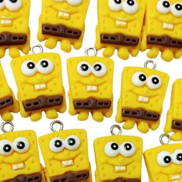 Imagem de Pingente de resina infantil (1 par) - IMPORTAÇÃO, Bob esponja 20x14mm
