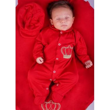 Imagem de Saída de Maternidade Menino Marinho Coroa 04 peças Bordado - Maribaby 