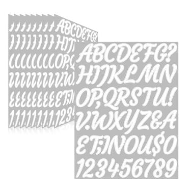 Imagem de Llewyn 510 peças de adesivos de letras de 10 folhas, adesivos autoadesivos à prova d'água para caixa de correio, decalques de alfabeto para bricolage, quadro de avisos, janela, porta, sinal, bicicleta