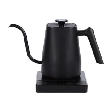 Imagem de DimyFew Chaleira elétrica 0,8L 1000W Caldeira de água quente resistente Aquecimento rápido Controle de temperatura para despejar café Ferver água quente, Preto