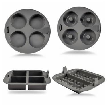 Imagem de Conjunto de acessórios para fritadeiras em silicone com cupcake, donut