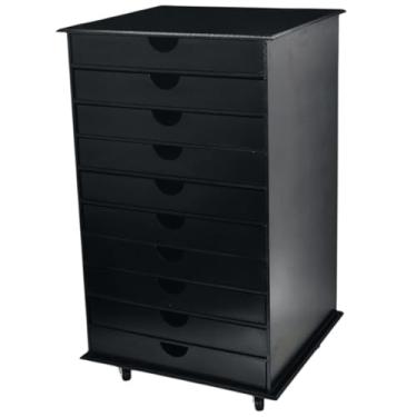 Imagem de Gaveteiro Organizador 10 Gavetas Escritório Multiuso Quarto Comoda Armario luxo (Preto Absoluto)