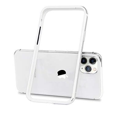 Imagem de Imikoko Capa amortecedora para iPhone 11 Pro, armadura de metal de alumínio com amortecedor interno macio, proteção de borda levantada, capa à prova de choque, moldura para iPhone 11 Pro, 5,8