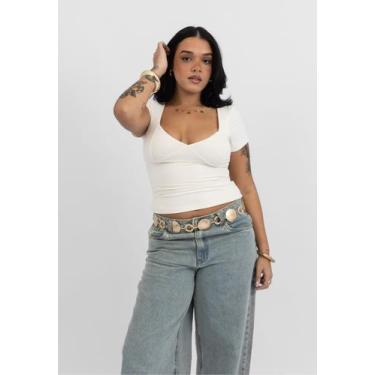 Imagem de Blusa Decote V Off White - Martina Oficial, M
