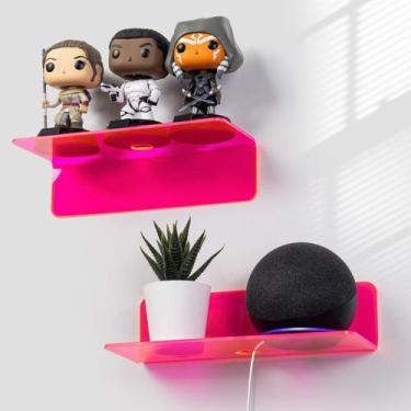 Imagem de Prateleiras flutuantes, conjunto de acrílico OAPRIRE de 2 rosas fluore