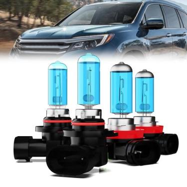Imagem de Lâmpadas de farol halógenas 9005/HB3/H10 High Beam e H8/H9/H11 Low Bea