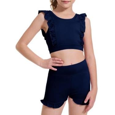 Imagem de Shorts esportivos para meninas, tamanho de 3 a 10 anos, sutiã de trein