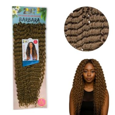 Imagem de Cabelo Cacheado Bárbara Longo 80cm Cor 27 Loiro Mel Para Tranças Leve Natural Com Durabilidade Estendida (Crochê Brads)